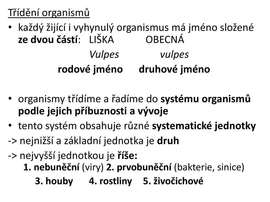 Jednobun N X Mnohobun N Organismy Ppt St Hnout